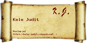 Kele Judit névjegykártya
